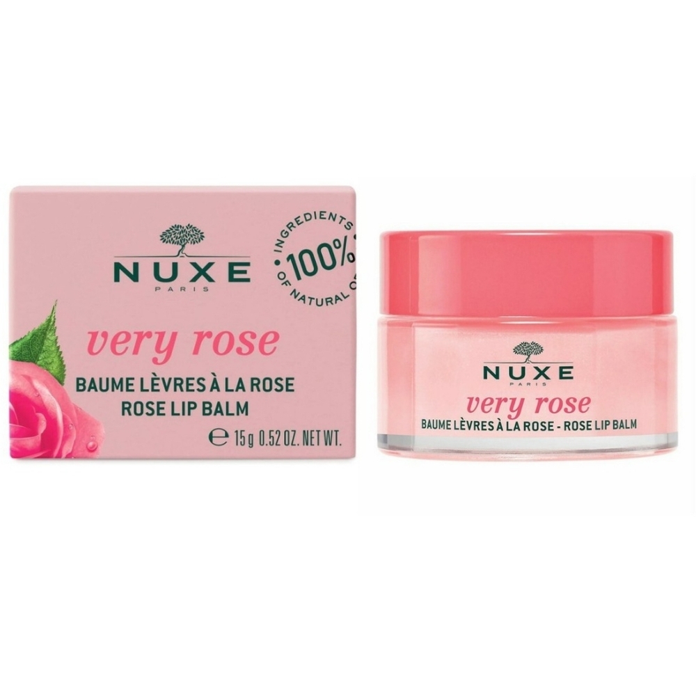 NUXE Very Rose Organic Lip Balm - 100% Natural Moisturizer for Cracked & Dry Lip